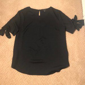 Ann Taylor black blouse with bows on the arms